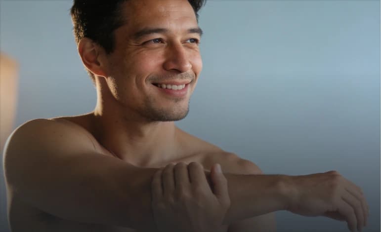 Man stretching after a workout, the profile of a testosterone replacement therapy patient